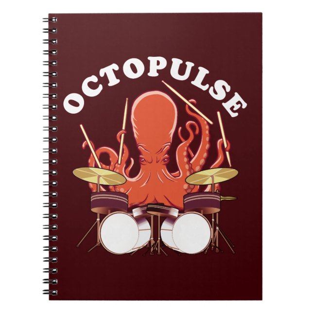 Octopulse | Octopus Drummer Anteckningsbok (Framsidan)