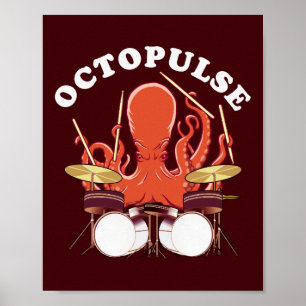 Octopulse Octopus Drummer Poster