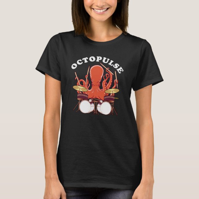 Octopulse | Octopus Drummer T Shirt (Framsida)