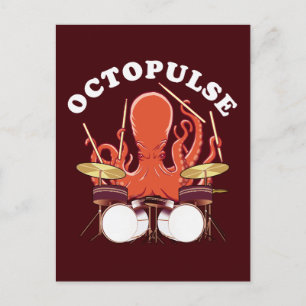 Octopulse Octopus Drummer Vykort