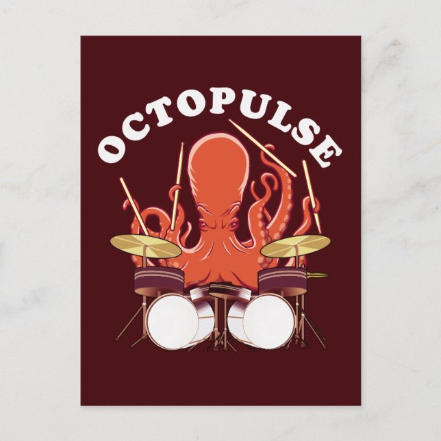 Octopulse | Octopus Drummer Vykort (Framsida)