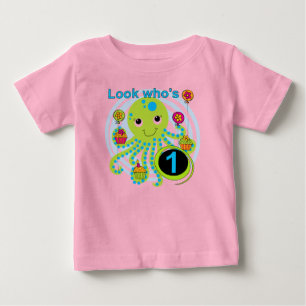 Octopus 1:a födelsedag T-shirts och presenter