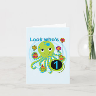 Octopus 1:a födelsedag T-shirts och presenter Kort