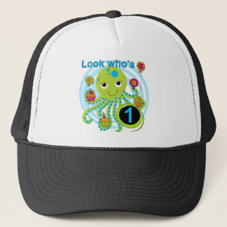 Octopus 1:a födelsedag T-shirts och presenter Truckerkeps