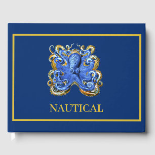 Octopus Anpassningsbar för Nautisk Blue Beach Hous Gästböcker