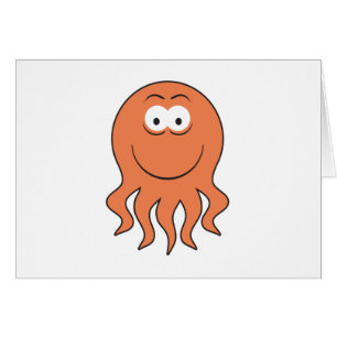 Octopus Ansikte Hälsningskort