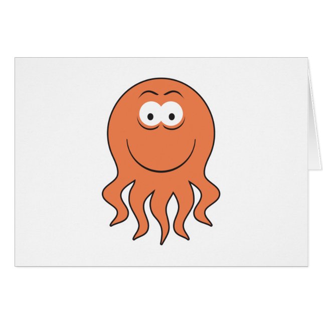 Octopus Ansikte Hälsningskort (Framsidan Horizontal)