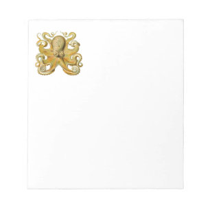Octopus antique illustration sea monster anteckningsblock