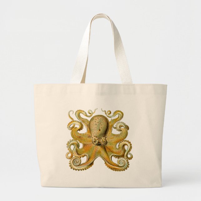 Octopus antique illustration sea monster jumbo tygkasse (Framsidan)