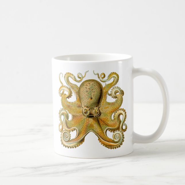 Octopus antique illustration sea monster kaffemugg (Höger)