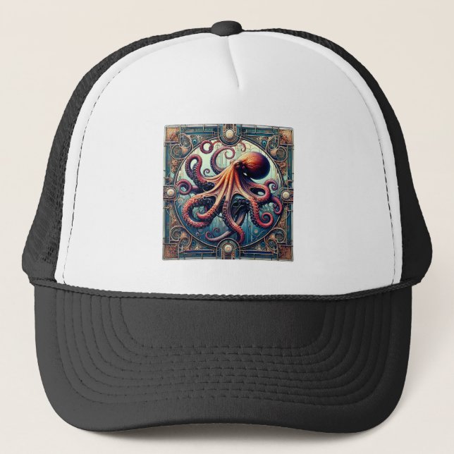 Octopus Art Deco Keps (Framsida)