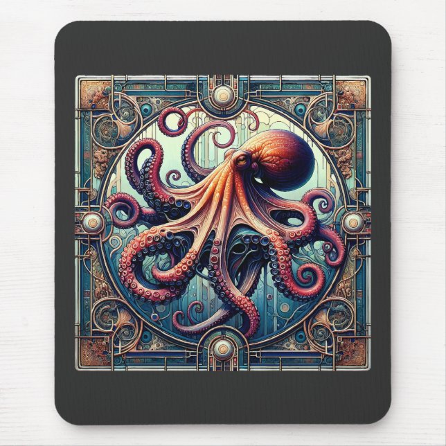 Octopus Art Deco Musmatta (Framsidan)