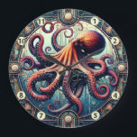 Octopus Art Deco Stor Klocka<br><div class="desc">Octopus är mycket intelligenta havsdjur som är kända för sin anmärkningsvärda förmåga att kamouflera,  lösa pussel och fly rovdjur,  tack vare sina flexibla kroppar,  avancerade nervsystem och åtta dexterösa armar.</div>