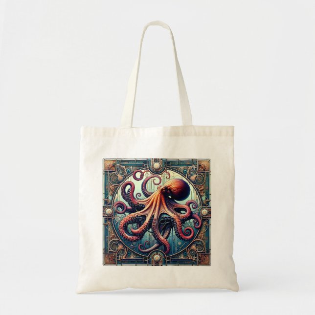 Octopus Art Deco Tygkasse (Framsidan)