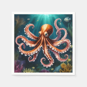Octopus Art Undervatten Pappersservett