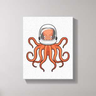 Octopus as Astronaut Canvastryck