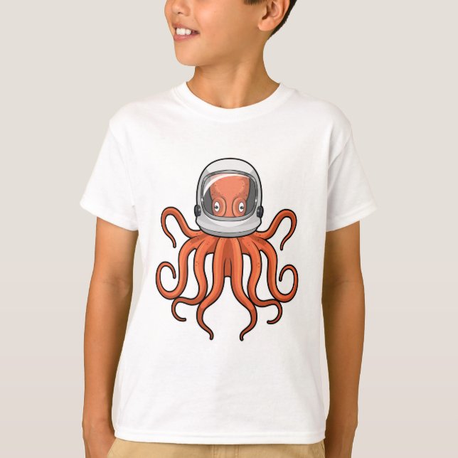 Octopus as Astronaut T Shirt (Framsida)