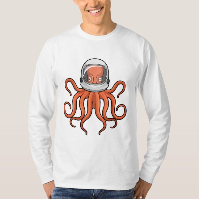 Octopus as Astronaut T Shirt (Framsida)