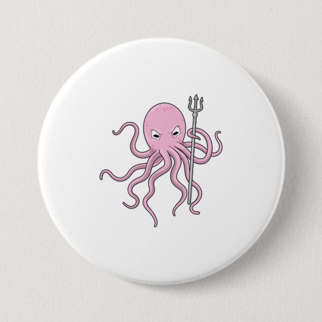 Octopus as Wizard med Trident Knapp (Framsida)
