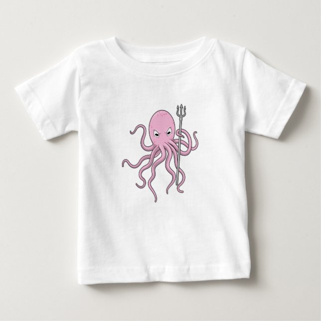 Octopus as Wizard med Trident T Shirt (Framsida)