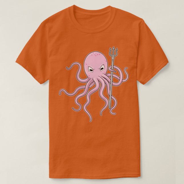 Octopus as Wizard med Trident T Shirt (Design framsida)