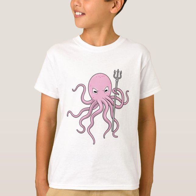 Octopus as Wizard med Trident T Shirt (Framsida)