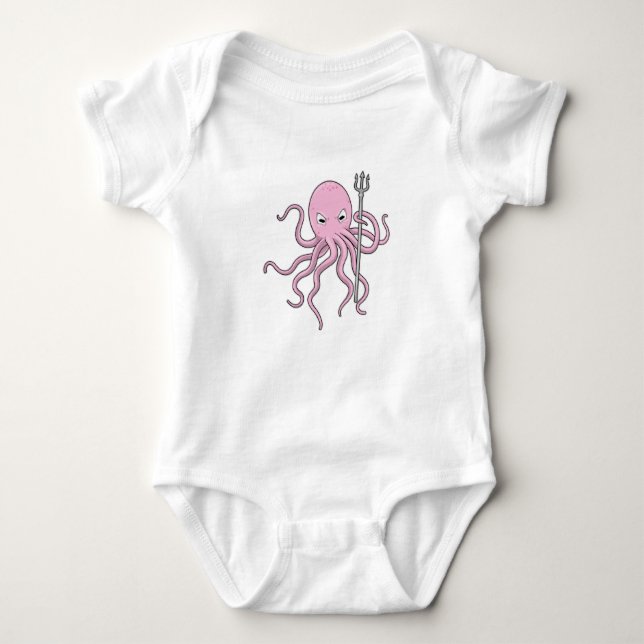 Octopus as Wizard med Trident T Shirt (Framsida)