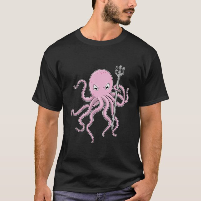 Octopus as Wizard med Trident T Shirt (Framsida)