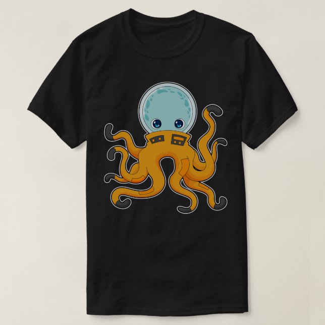 Octopus Astronaut Space T Shirt (Design framsida)