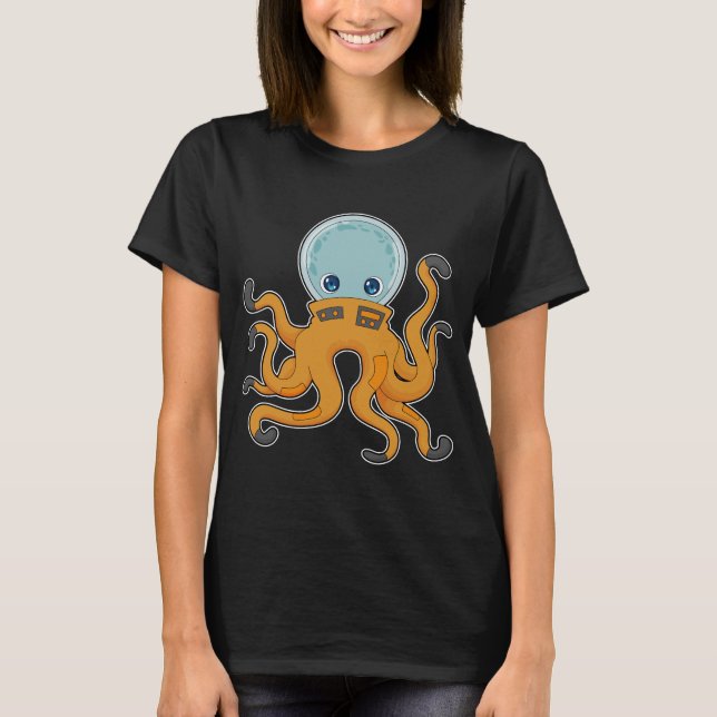 Octopus Astronaut Space T Shirt (Framsida)