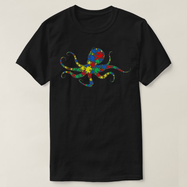 Octopus Autism Puzzle for Women Men Kids  Autism A T Shirt (Design framsida)