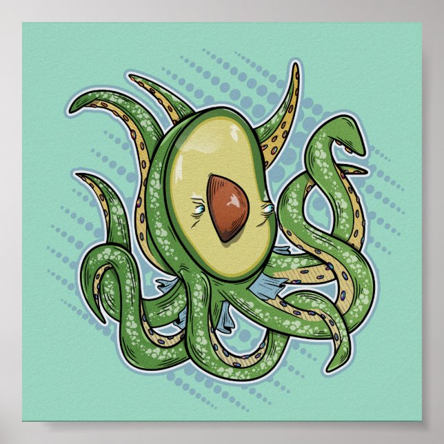 Octopus Avocado Poster (Framsidan)
