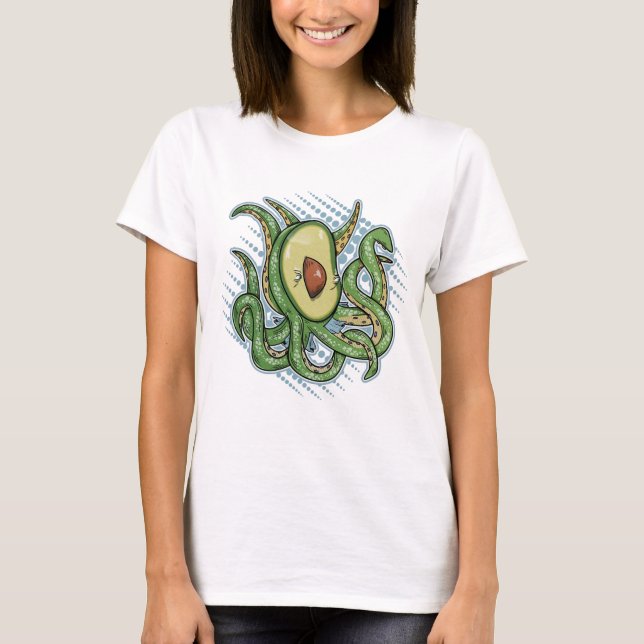 Octopus Avocado T Shirt (Framsida)
