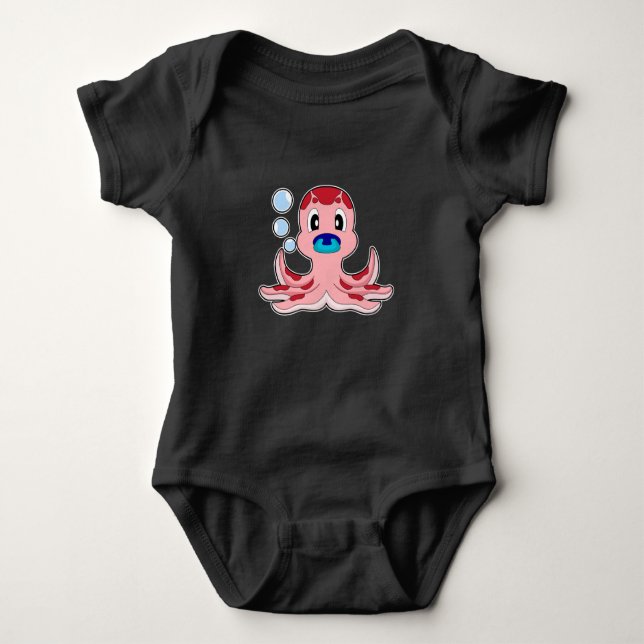 Octopus Baby Nappar T Shirt (Framsida)