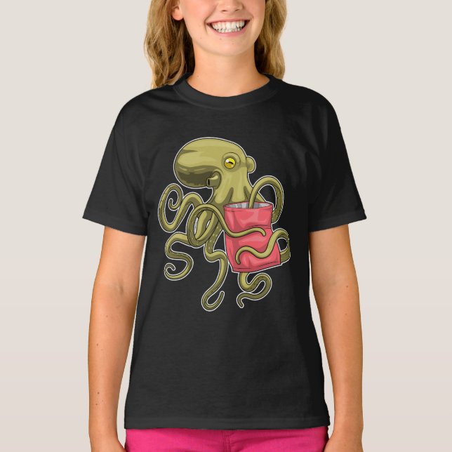 Octopus Bag i chip T Shirt (Framsida)