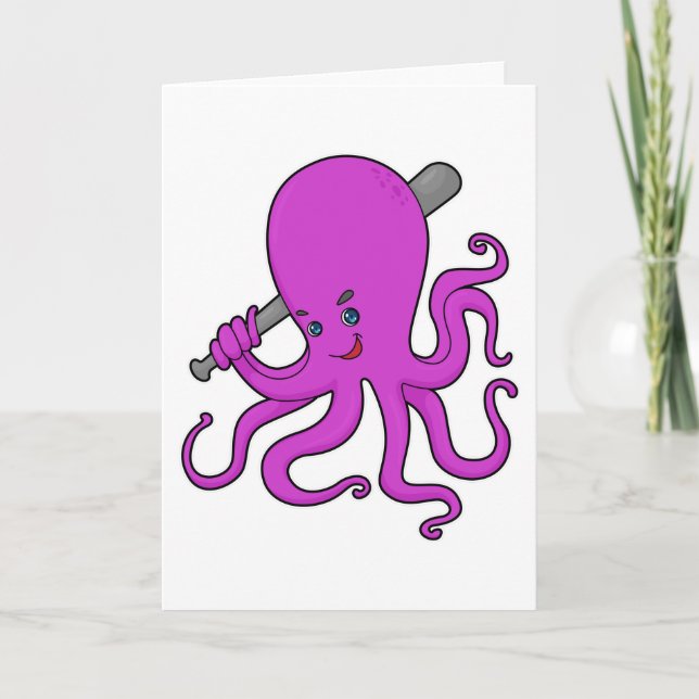 Octopus Baseball Baseball fladdermus Kort (Framsida)