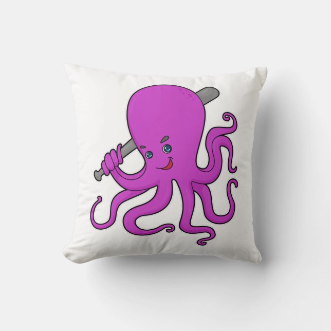 Octopus Baseball Baseball fladdermus Kudde (Framsida)