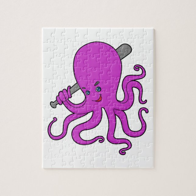 Octopus Baseball Baseball fladdermus Pussel (Vertikal)