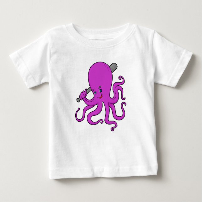 Octopus Baseball Baseball fladdermus T Shirt (Framsida)