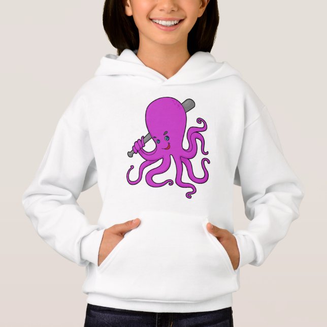 Octopus Baseball Baseball fladdermus T Shirt (Framsida)