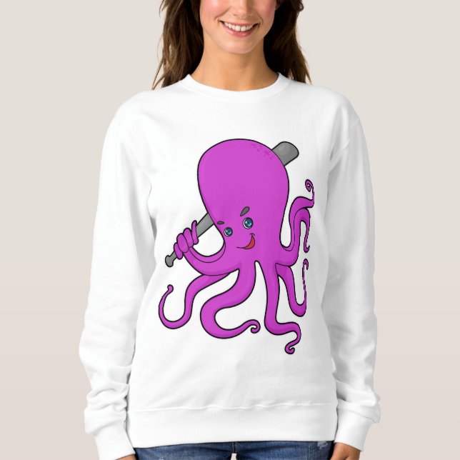 Octopus Baseball Baseball fladdermus T Shirt (Framsida)