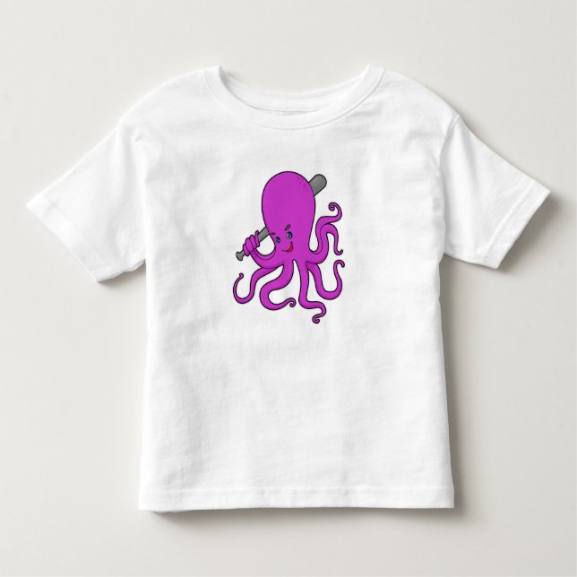 Octopus Baseball Baseball fladdermus T Shirt (Framsida)