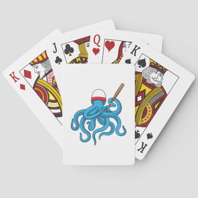 Octopus Baseball fladdermus Baseball Casinokort (Baksidan)