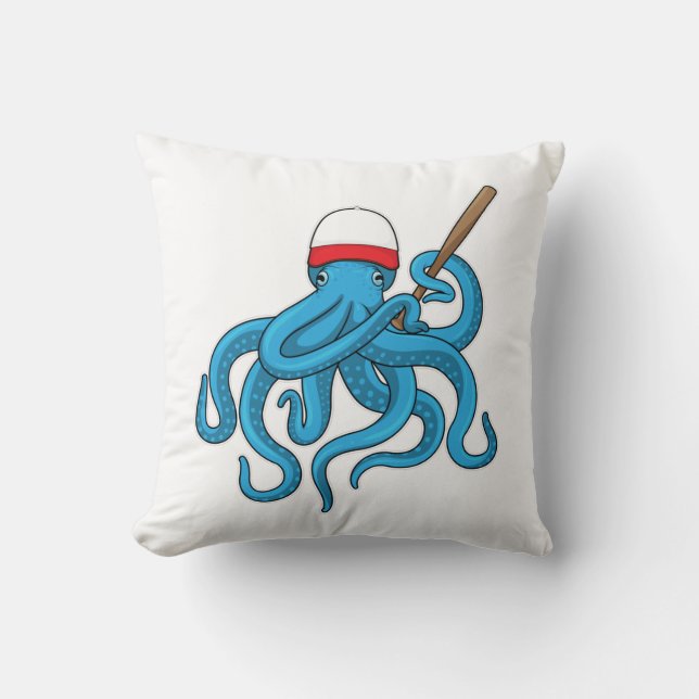 Octopus Baseball fladdermus Baseball Kudde (Framsida)