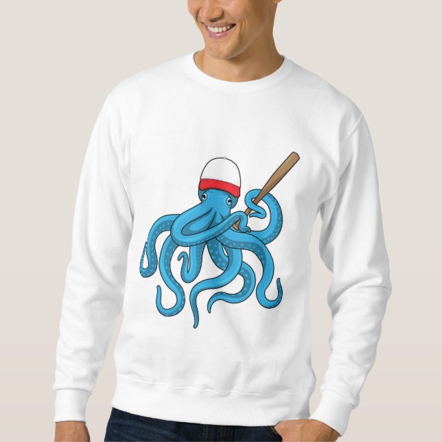 Octopus Baseball fladdermus Baseball Lång Ärmad Tröja (Framsida)