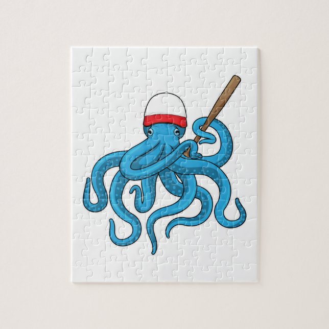 Octopus Baseball fladdermus Baseball Pussel (Vertikal)