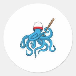 Octopus Baseball fladdermus Baseball Runt Klistermärke