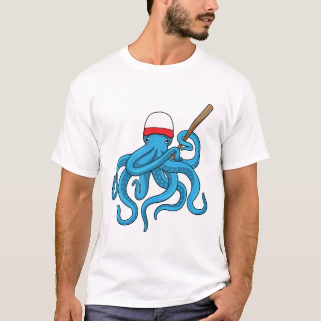 Octopus Baseball fladdermus Baseball T Shirt (Framsida)