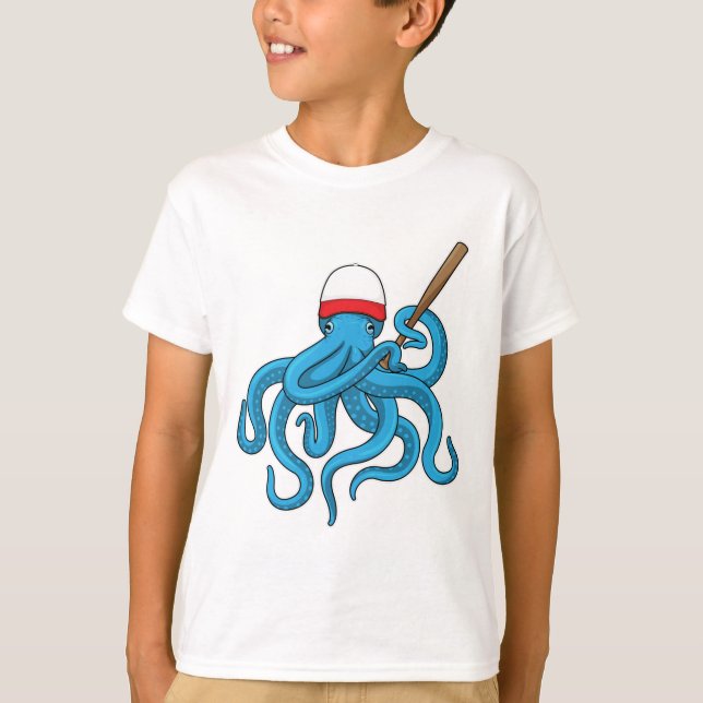 Octopus Baseball fladdermus Baseball T Shirt (Framsida)