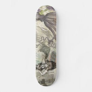 Octopus Beach Vacation Victorian Gothic Roligt Skateboard Bräda 20 Cm